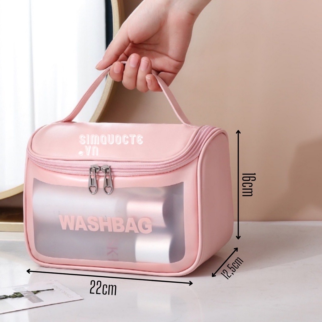 Túi đựng mỹ phẩm  có móc treo chống thấm nước , đựng đồ trang điểm có quai xách tay tiện dụng gọn nhẹ dễ mang theo mọi nơi