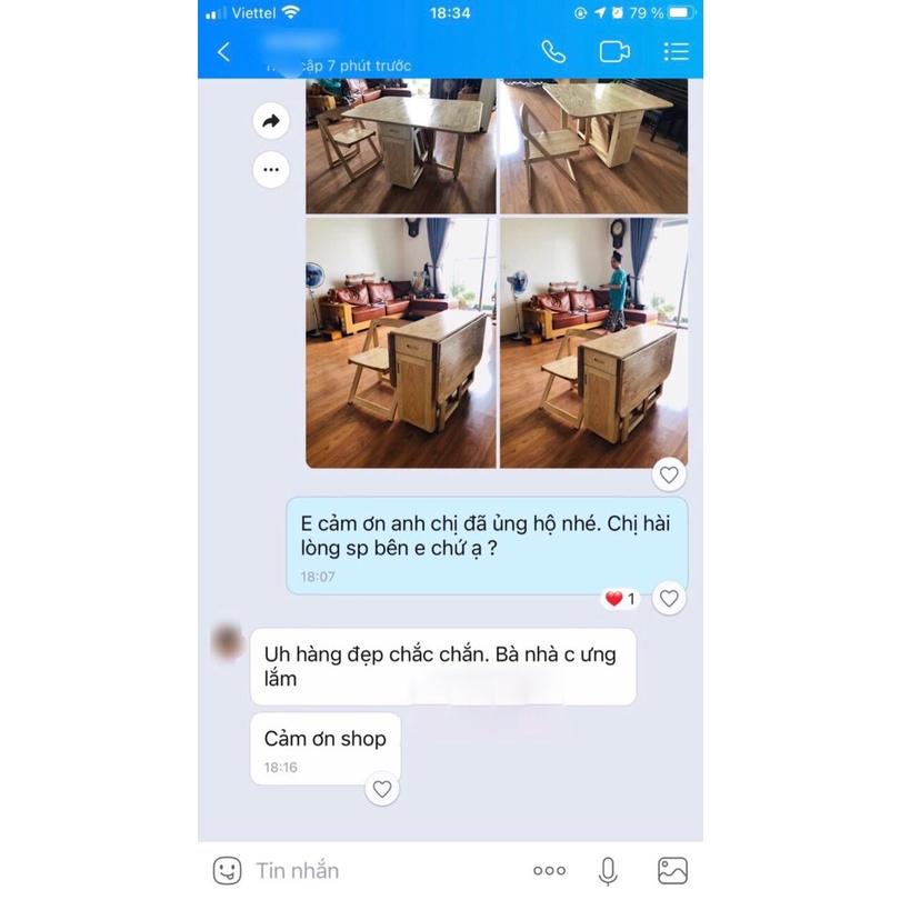 BÀN ĂN THÔNG MINH GỖ SỒI TỰ NHIÊN GẤP GỌN_BẢO HÀNH 2 NĂM