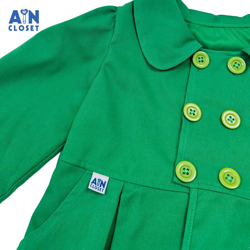 Áo Khoác thời trang bé gái họa tiết Mangto Xanh Lá Kaki lụa - AICDBGGILAES - AIN Closet