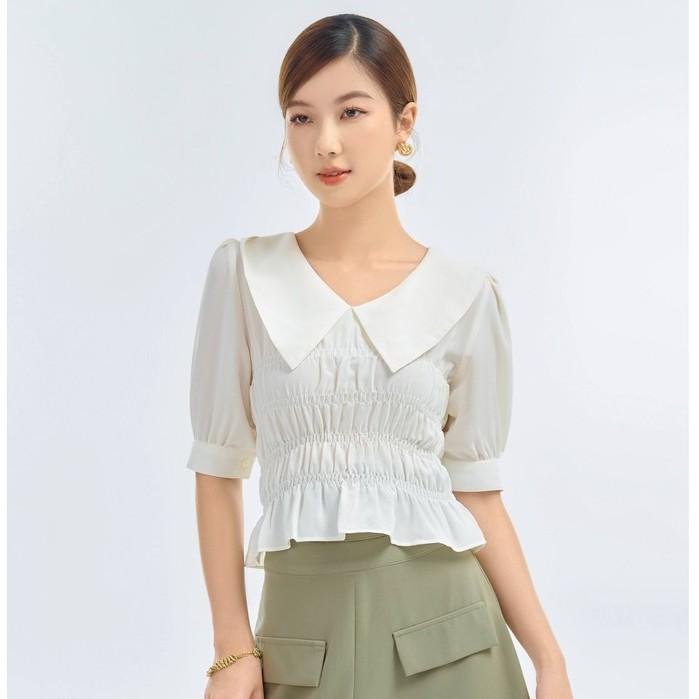 Áo kiểu sơ mi nữ chun eo tay bồng TKFASHION - SMKA85