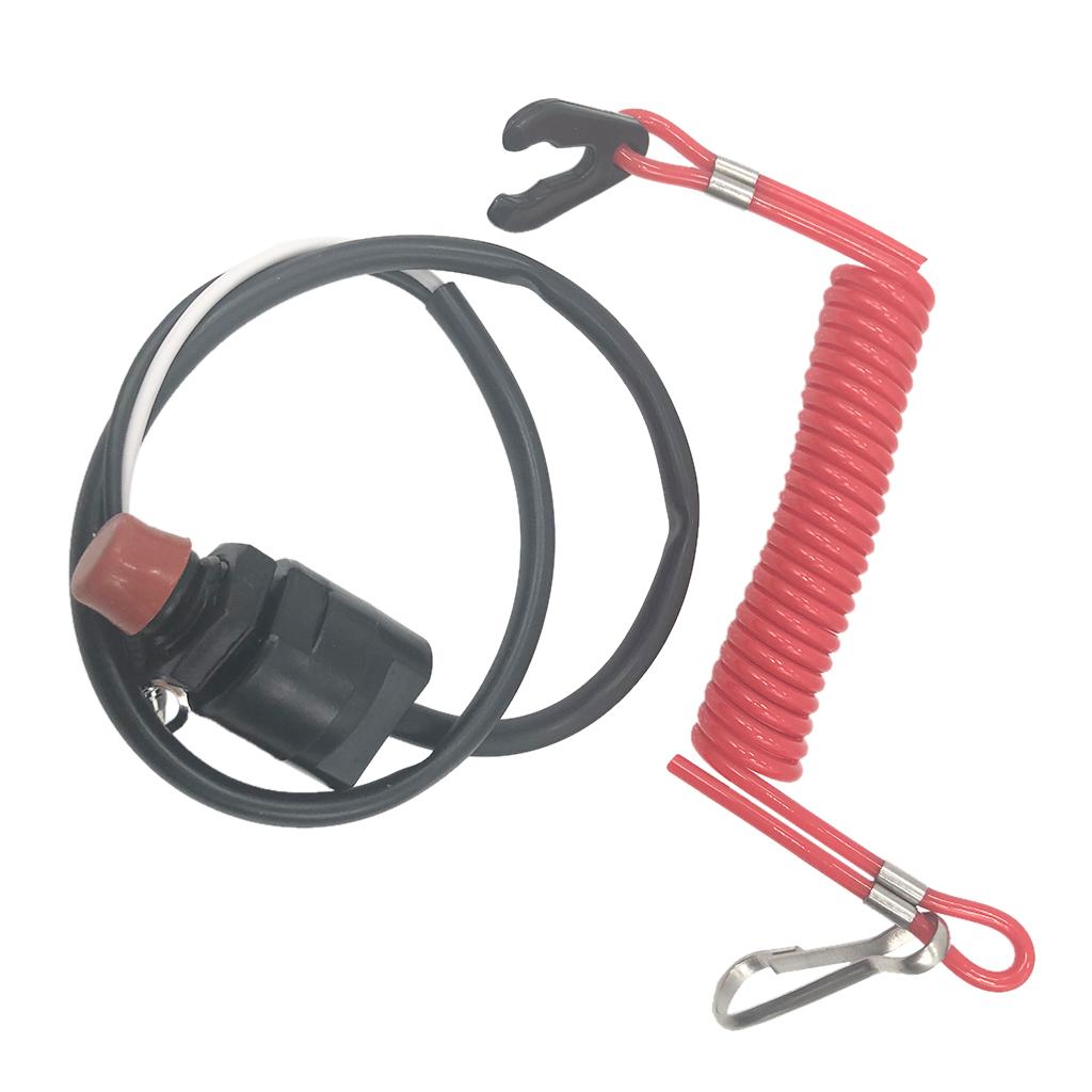 Alloy 2-Stroke/4-Stroke Outboard Kill Stop Switch with Safety Tether Cord