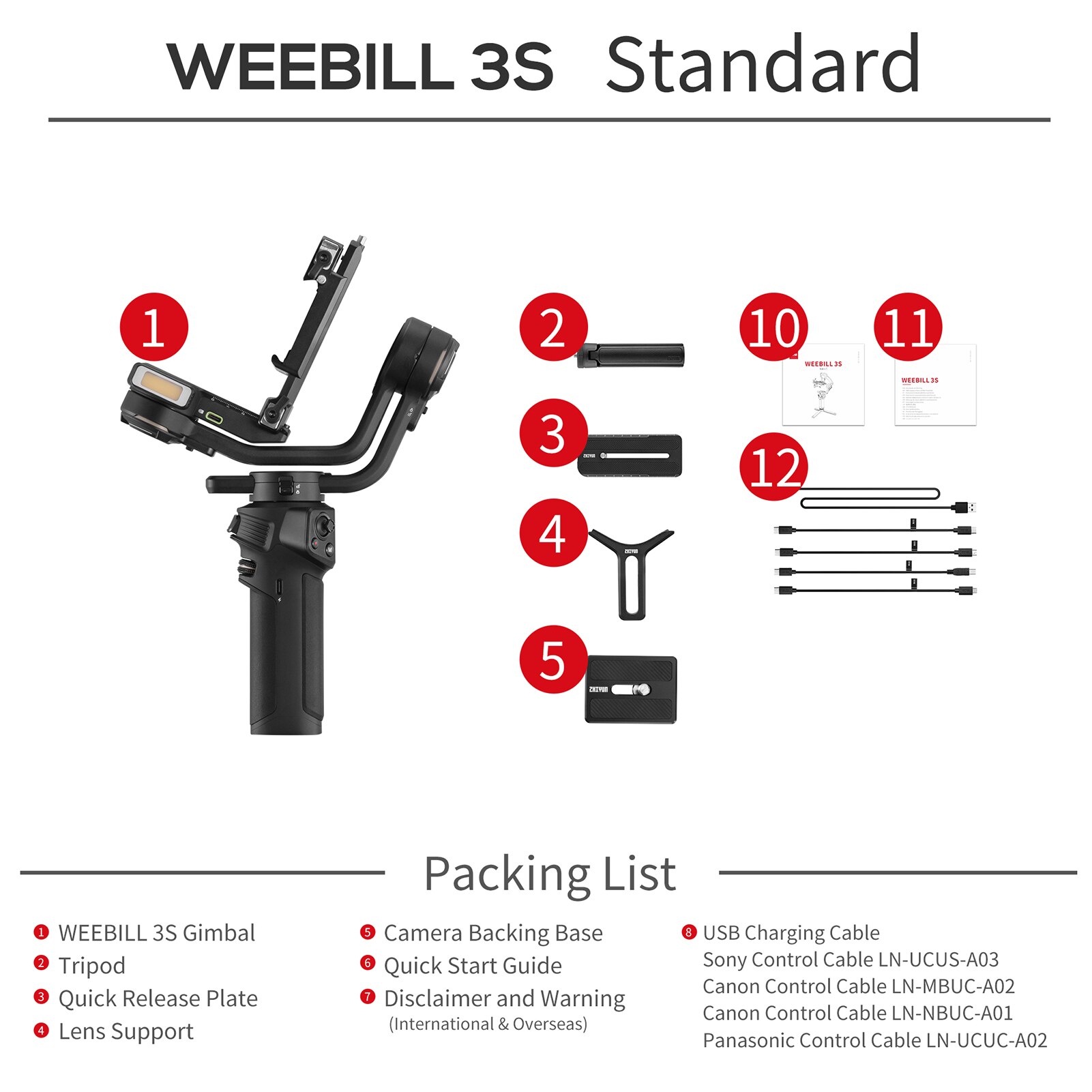 Gimbal Zhiyun WEEBILL 3S – Hàng Chính Hãng – [Tặng kèm nón Drone