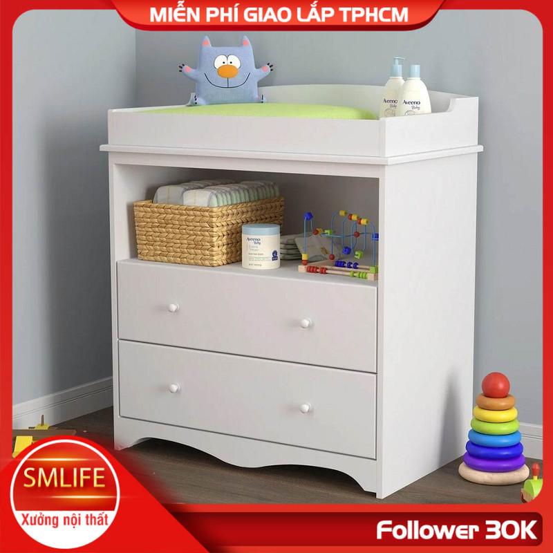 Kệ gỗ thay tã cho bé SMLIFE Kalsoy | Gỗ MDF dày 17mm chống ẩm | D75xR50xC95cm