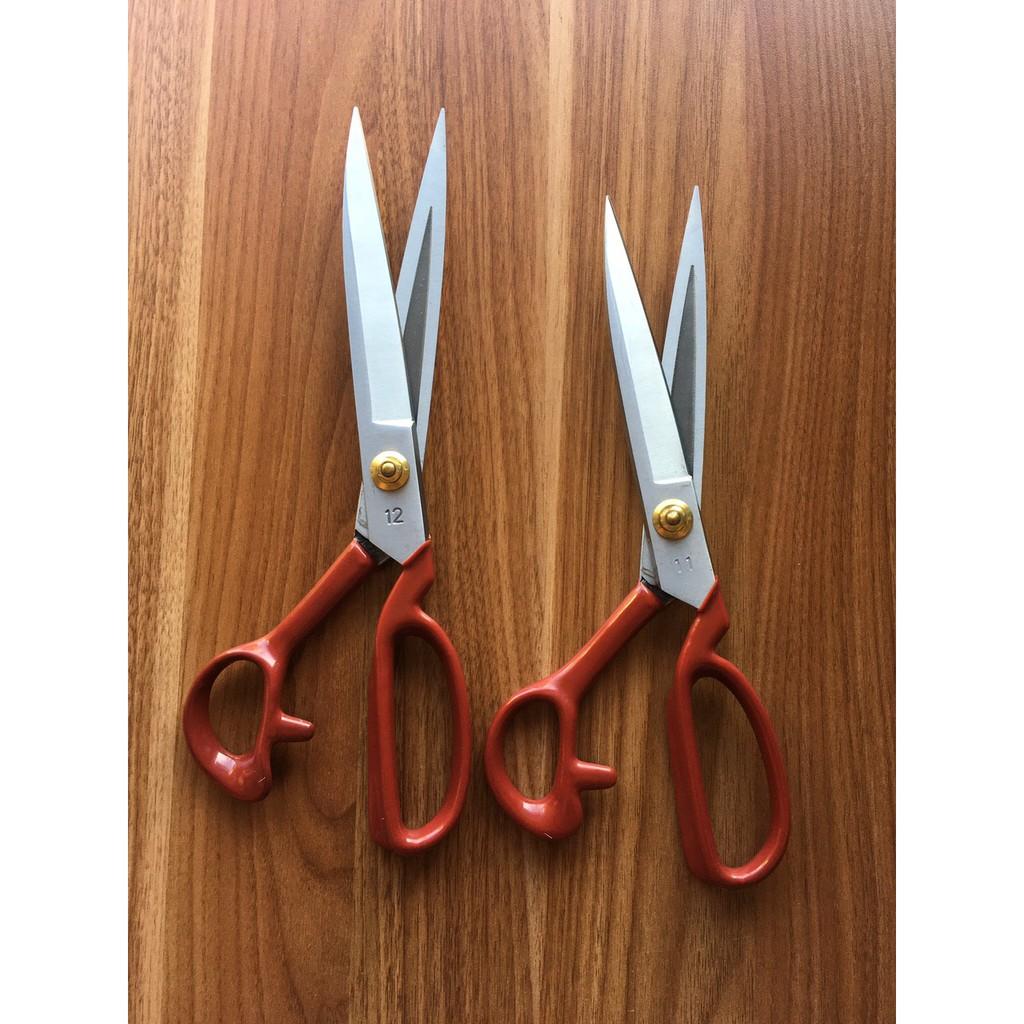 Kéo cắt vải Pin cán ĐỎ lưỡi trắng loại cao cấp có size 11inch và 12inch .
