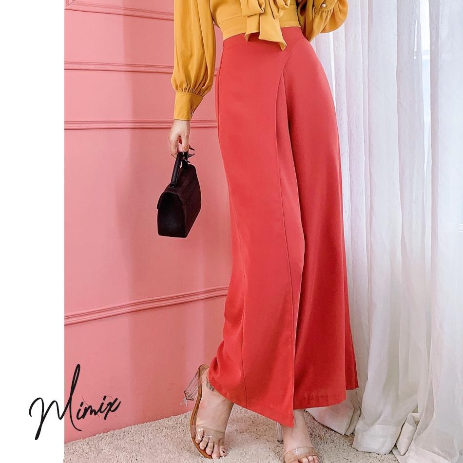 Quần tây trơn ống suông phối vạt chéo MIMIX sang trọng AO2150