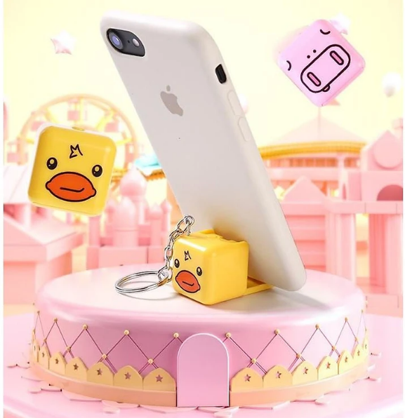 Giá đỡ điện thoại di động kiêm móc treo chìa khoá. đồ trang sức hoạt hình sáng tạo Icon Đáng yêu