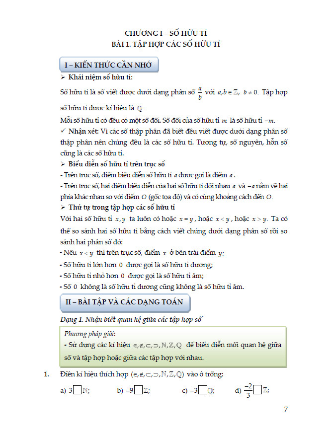 Ôn luyện Cơ bản và Nâng cao Toán 7 Tập 1 (Bám sát SGK Kết nối Tri thức với Cuộc sống)