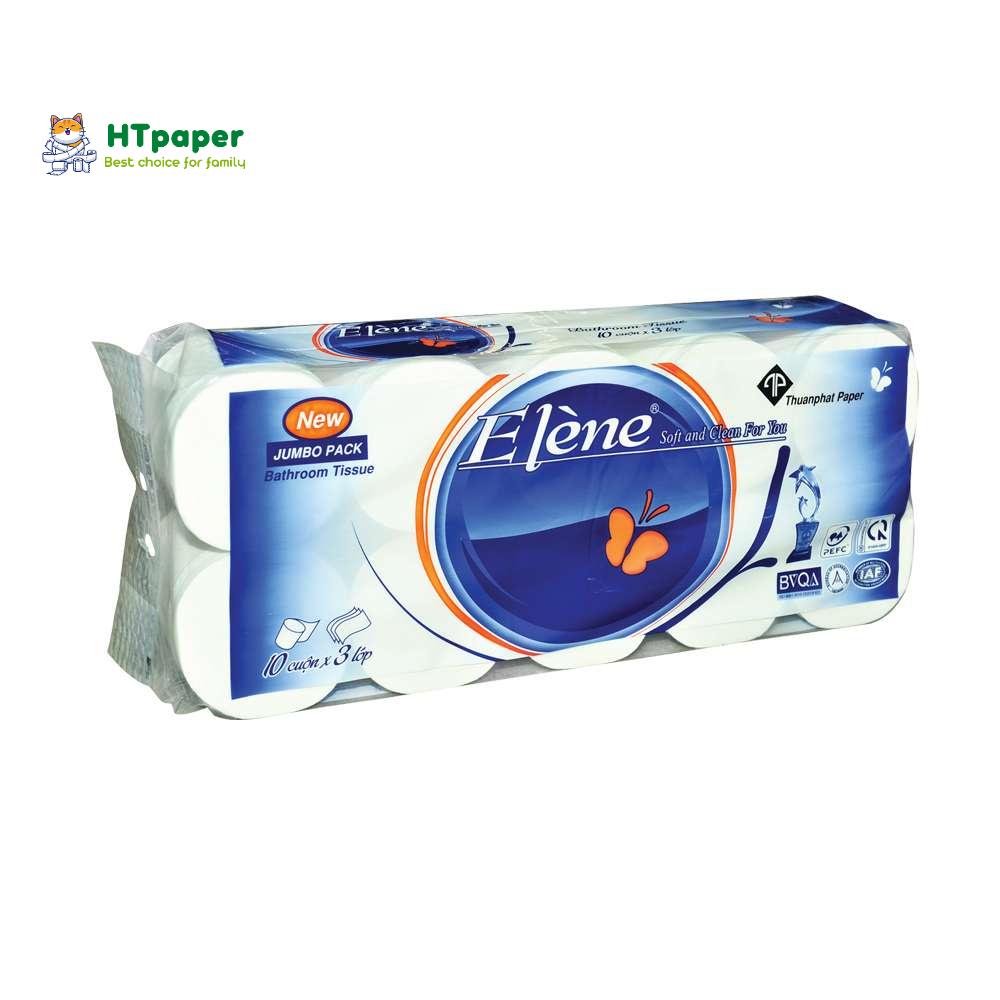 Giấy vệ sinh Elene xanh 3 lớp không lõi cao cấp 1.6kg mềm mịn