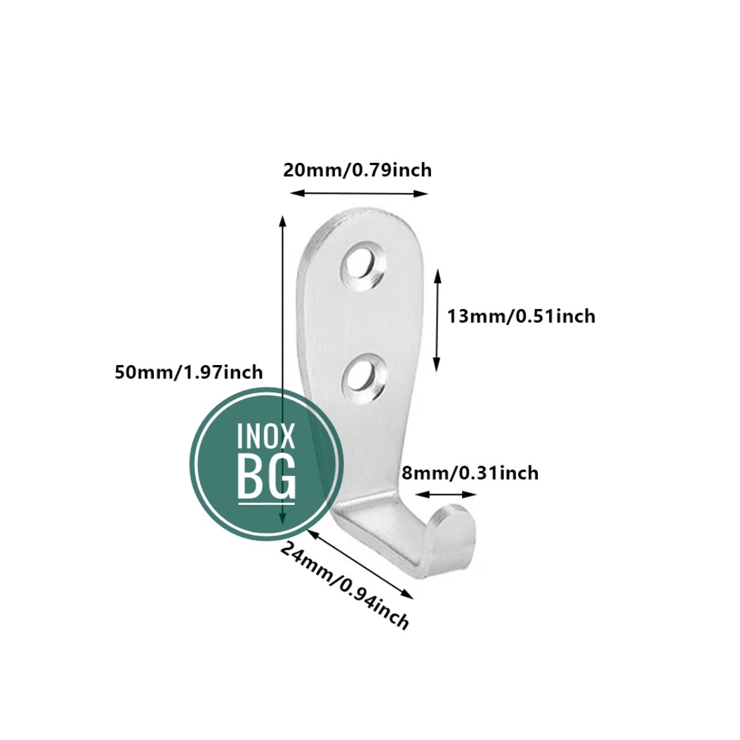 Móc Treo Inox Vuông Nhỏ Bắt tường, Móc Treo Đồ Đa Năng, Tiện Dụng Khắp Mọi Nơi Bạn Muốn, Treo Đồ Dùng Cá Nhân