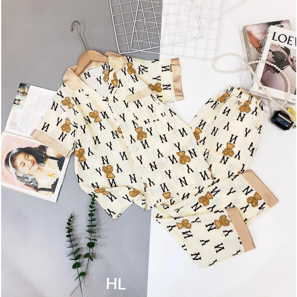 Đồ bộ nữ pijama mặc nhà, bộ ngủ dễ thương freesize vải lụa dưới 55kg quần dài áo cộc -xshop18