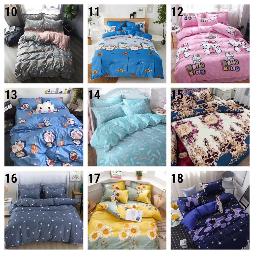 TRỌN BỘ GA GỐI COTTON POLY ĐỦ MÀU SẮC, KÍCH THƯỚC, TRANG TRÍ PHÒNG NGỦ LỘNG LẪY-MẪU BÒ SỮA TIM