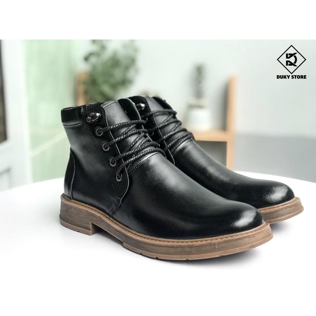 Đốc cổ trung da bò đế nâu phong cách dành cho nam có sẵn - Duky Store
