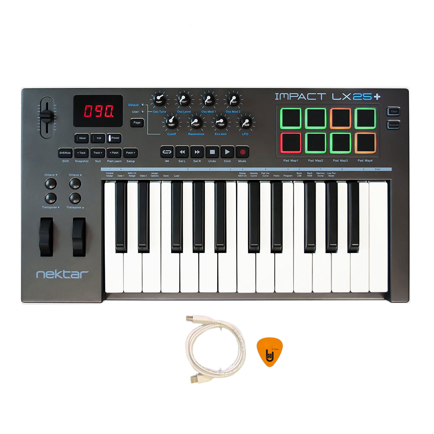 Nektar Impact LX25+ Midi Keyboard Controller 25 Phím Cảm ứng lực Bàn phím sáng tác - Sản xuất âm nhạc Producer LX25 Hàng Chính Hãng - Kèm Móng Gẩy DreamMaker