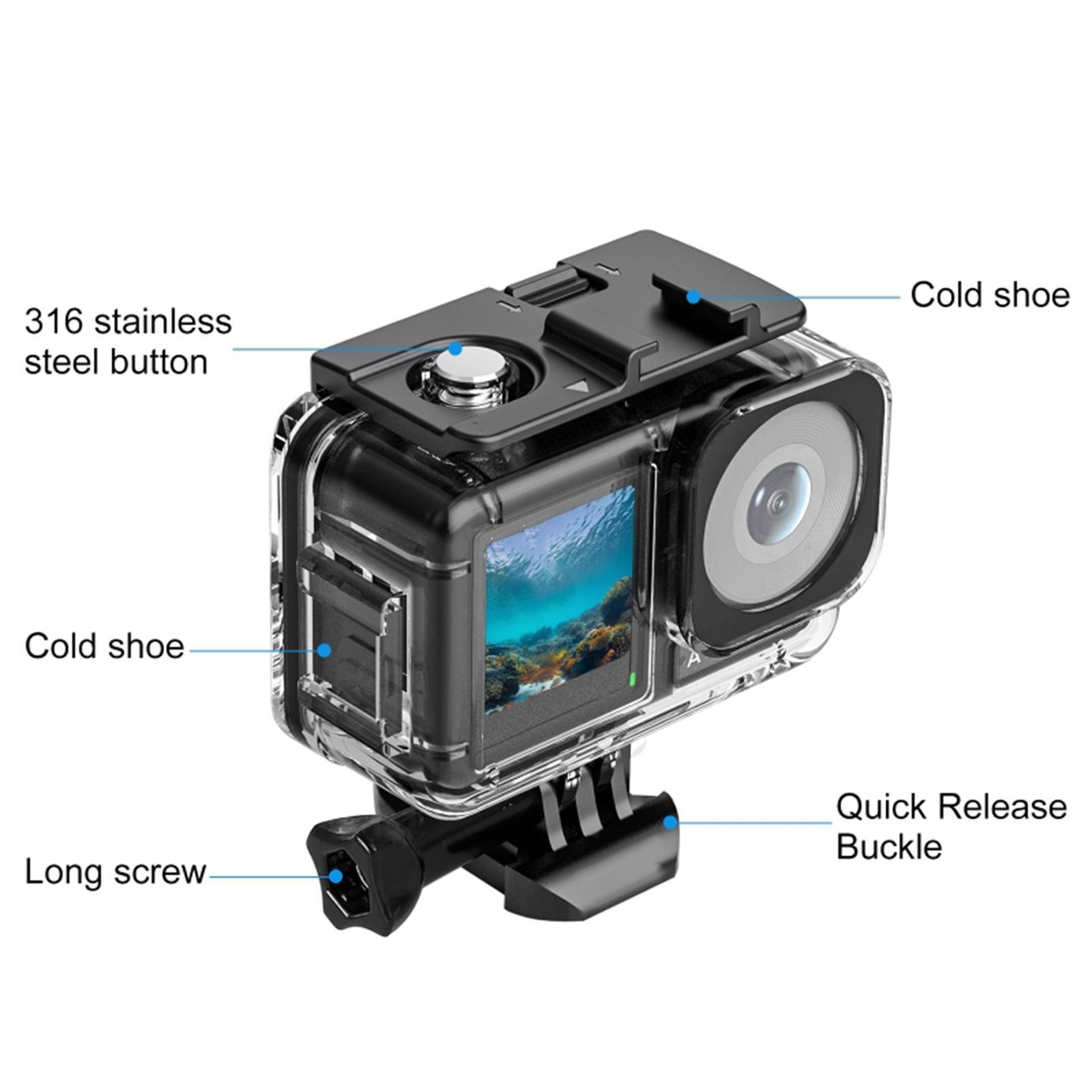 Underwater Camera Housing Case Protective Lens Guards Built in Two Cold Shoe