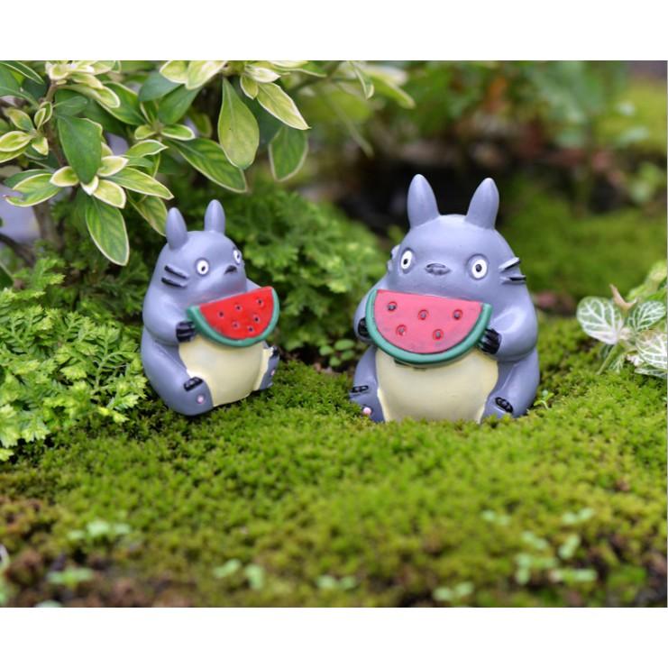 Mô hình Totoro ăn dưa hấu trang trí tiểu cảnh, bonsai, thủy sinh, DIY