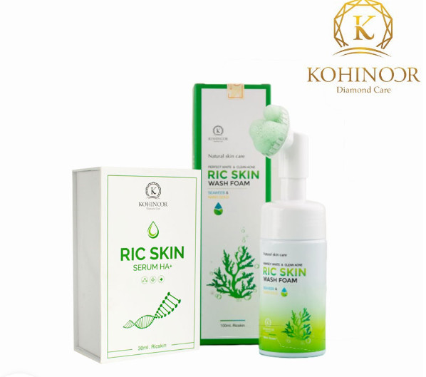 Combo Sữa Rửa Mặt Kiềm Dầu Ric Skin Và Serum Dưỡng Da HA+ - Hàng Chính Hãng Kohinoor