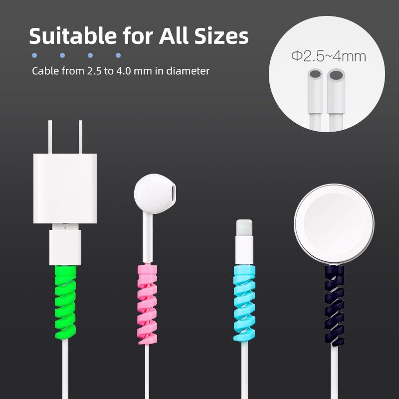 (2 Cái) Vỏ Bọc Bảo Vệ Cáp Sạc USB Type C Bằng Silicon Cho Android/iPhone/ Máy Tính Xách Tay Vỏ Bảo Vệ Cáp Sạc