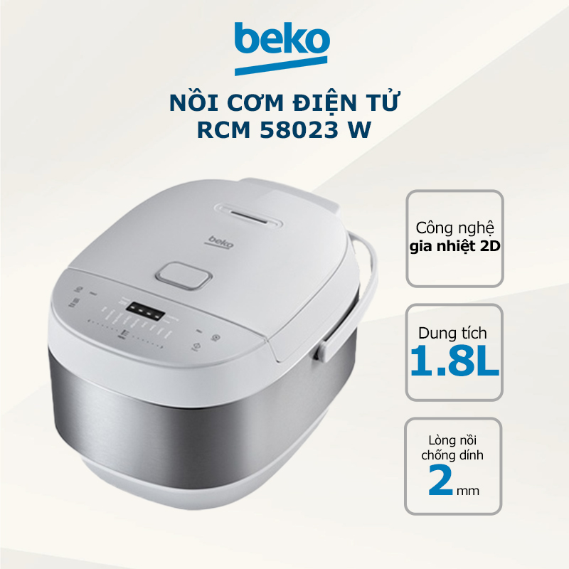 Nồi cơm điện tử BEKO RCM 58023 W - Hàng chính hãng