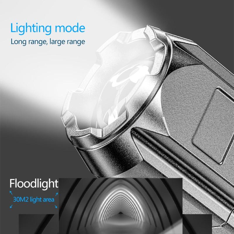 Đèn pin siêu sáng từ chất liệu ABS đa năng có thể sạc lại