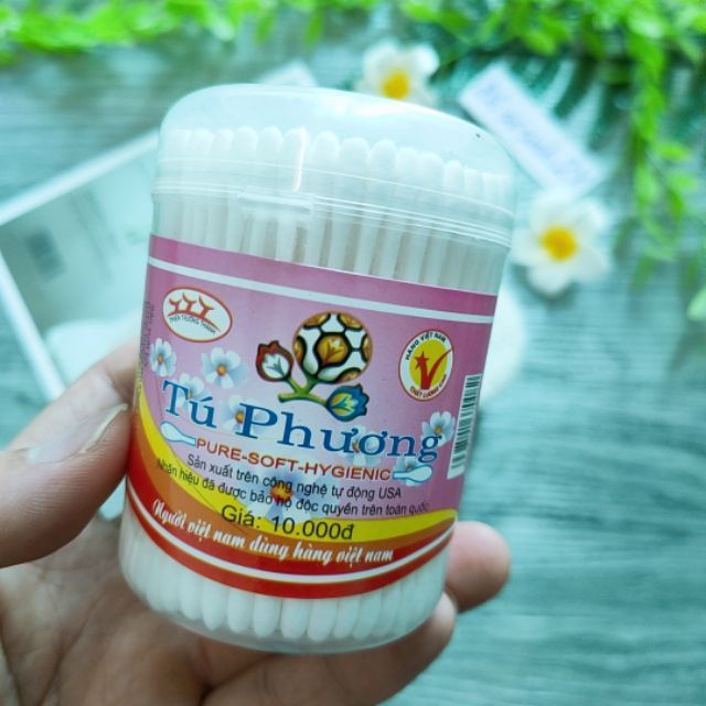 Bông tăm cho bé, tăm bông vệ sinh tai, mũi chuyên dùng cho trẻ sơ sinh cực an toàn