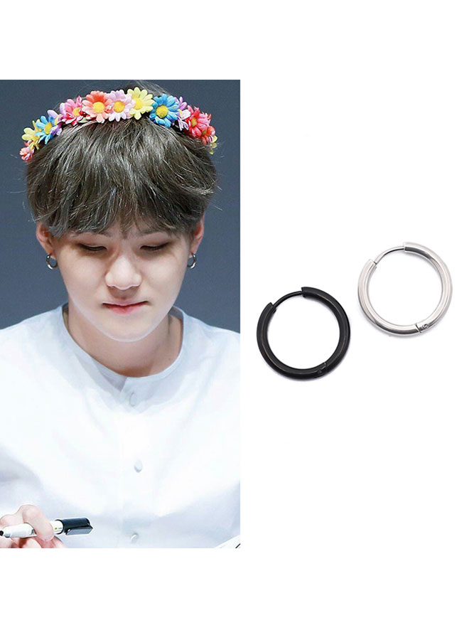 Suga BTS bông tai khoen tròn