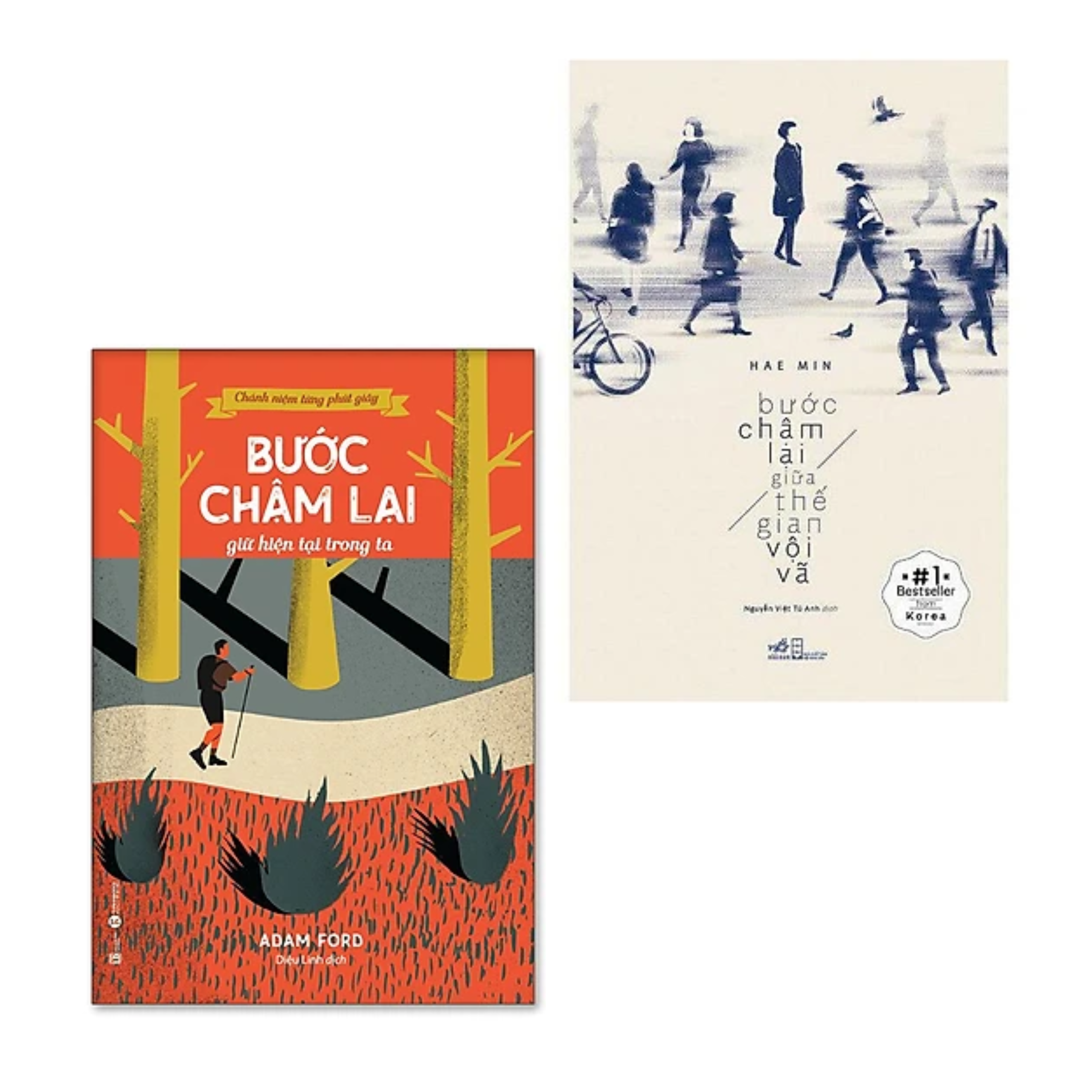 Combo 2Q Sách Về Lối Sống Chánh Niệm / Tỉnh Thức: Chánh Niệm Từng Phút Giây - Bước Chậm Lại Giữa Hiện Tại Trong Ta + Bước Chậm Lại Giữa Thế Gian Vội Vã