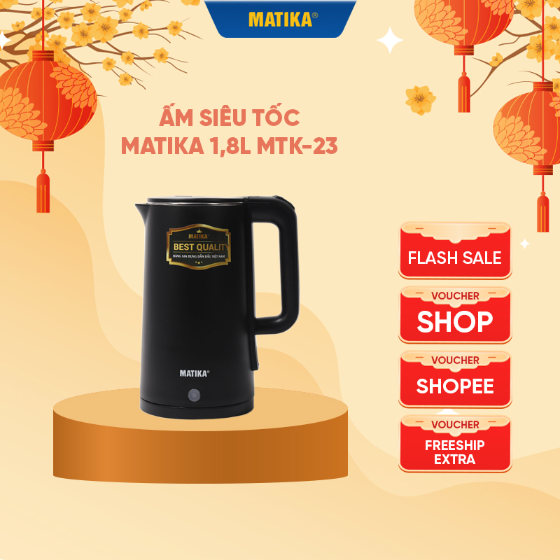 Ấm Siêu Tốc Dung Tích 2.3L MATIKA MTK-2023 Bình Đun Siêu Tốc - Hàng Chính Hãng