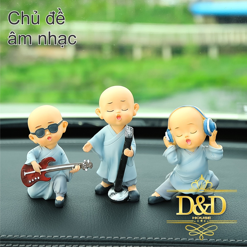 Tượng chú tiểu trang trí táp lô xe hơi, ô tô siêu cute