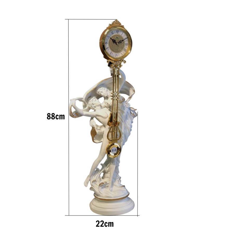 Đồng hồ quả lắc để bàn DH68-B - Đồng hồ để bàn cổ điển đẹp sang trọng kích thước  22 x 88 cm để kệ tủ trang trí phòng khách nhà ở.