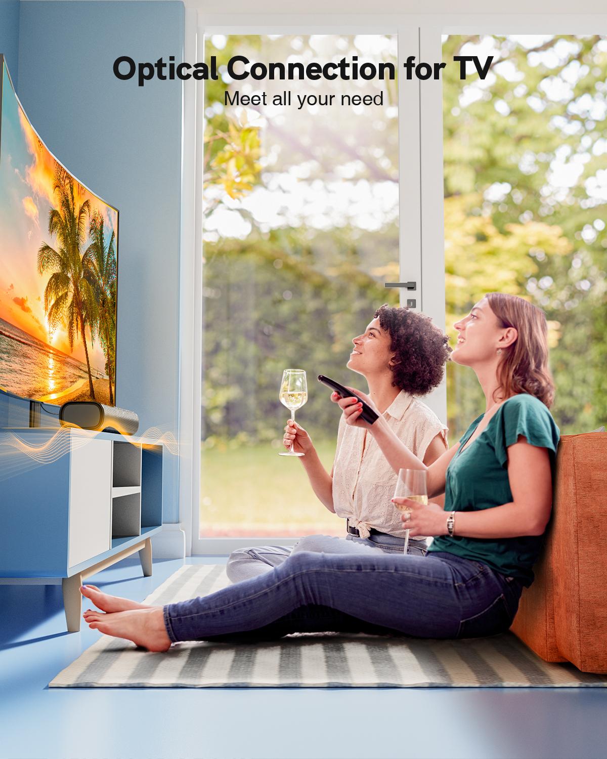 Ultimea 50W Soundbar cho Hệ thống rạp hát tại nhà TV 2.1Ch Hộp âm thanh với loa siêu loãng phụ 3D Stereo Bluetooth 5.0 loa Color: Tapio I Woofer Size/Full-Range Size: UK Plug