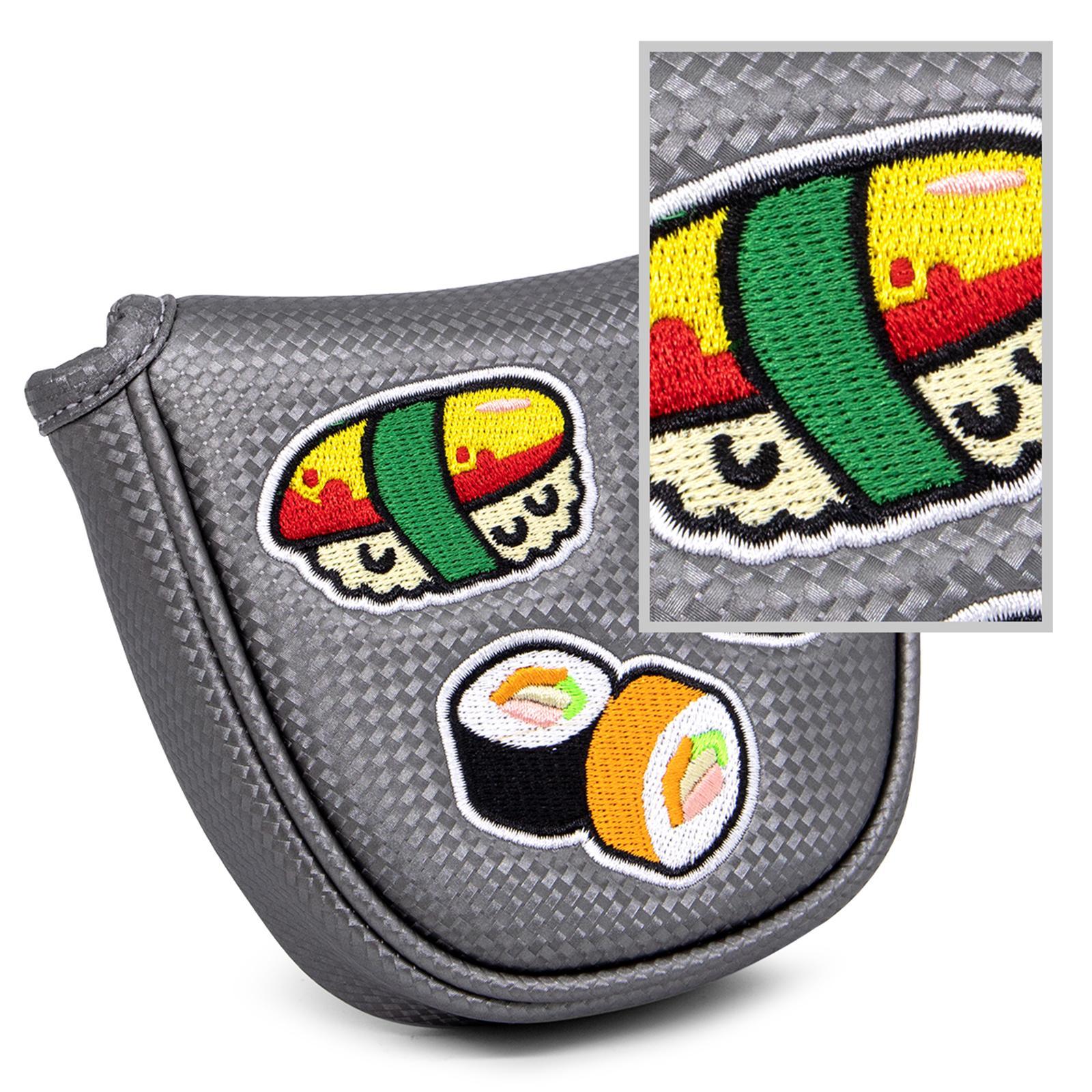 Pu Golf Putter Cover Half Mallet Head Cover Club Head Protector Guard Black
