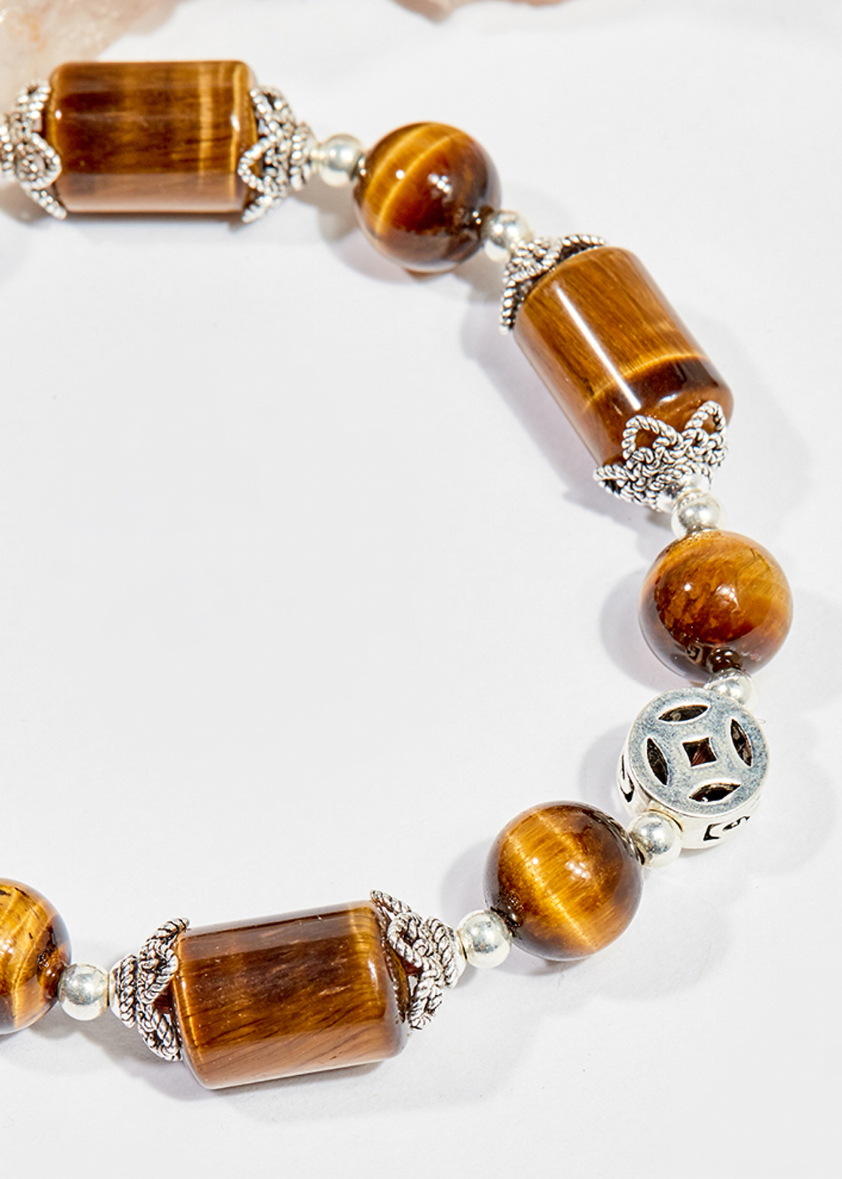 Vòng tay phong thủy nữ đá mắt hổ vàng nâu kim tiền 8mm mệnh thổ , kim - Ngọc Quý Gemstones