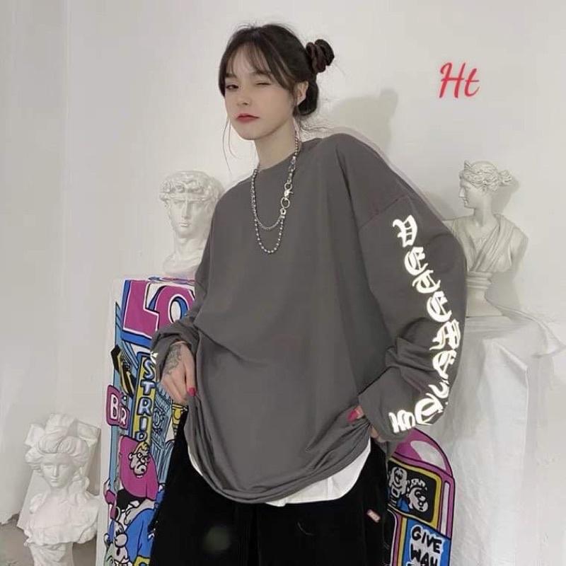 Áo thun chữ hoàng gia dọc tay H2