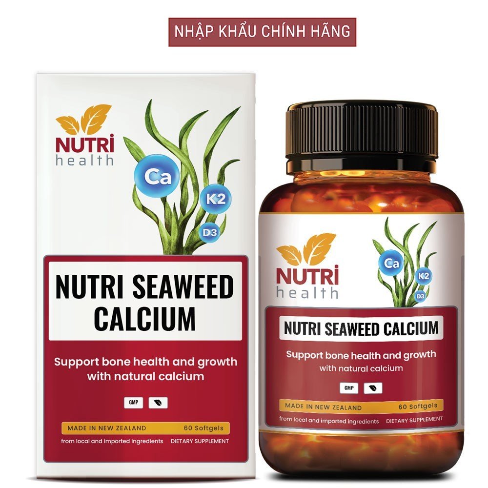 Viên uống Canxi hữu cơ nhập khẩu chính hãng Nutri Seaweed Calcium giúp bổ sung Canxi thiên nhiên, hỗ trợ tăng chiều cao tối ưu, chỗng loãng xương