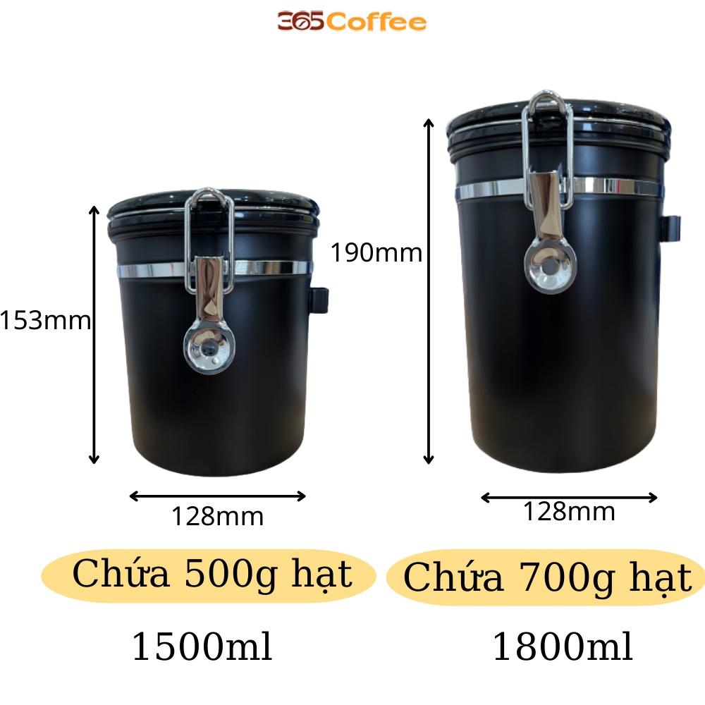 Hũ đựng cà phê chuyên dụng có van 1 chiều và điều chỉnh ngày lưu giúp bảo quản cà phê chuyên nghiệp
