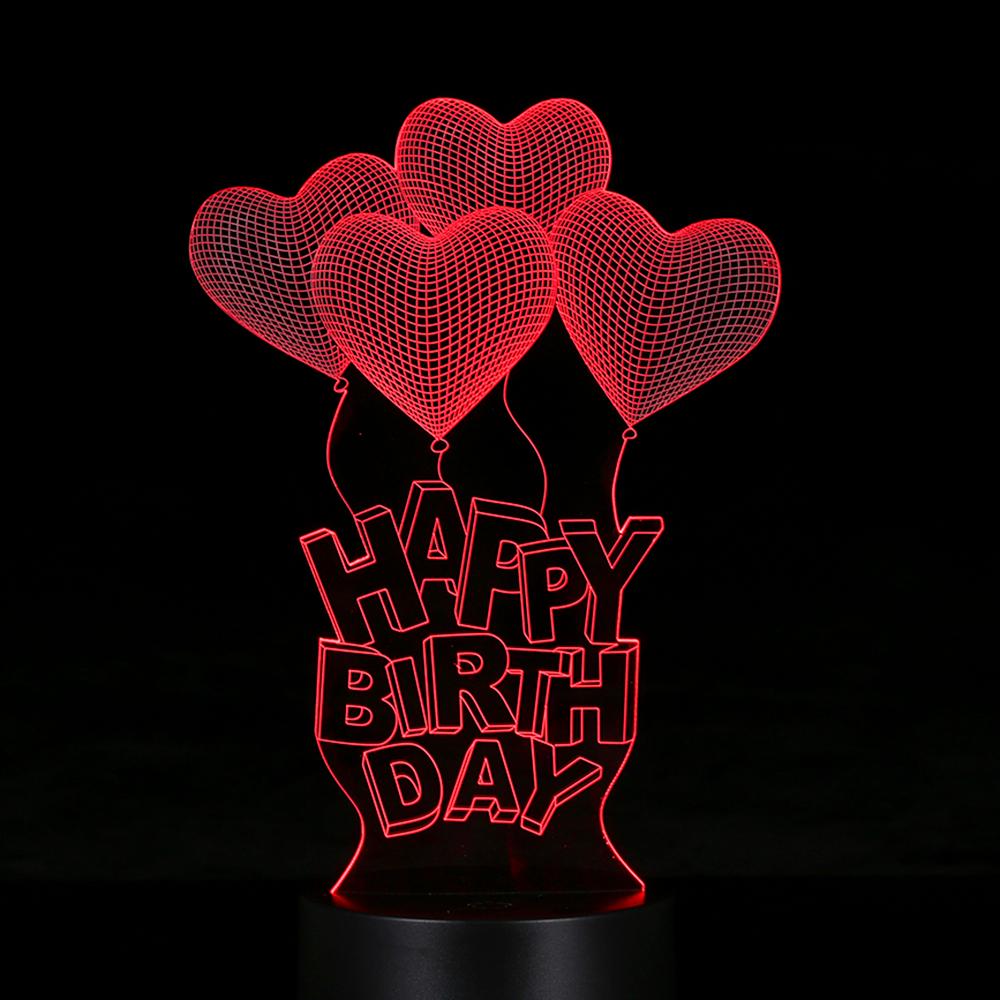 Creative 3D LED Desk Lamp Illusion Colorful Plastic Base Table Night Light Multicolored Optional Shape Home Use Indoor Decoration Surprise Gift Remote Control