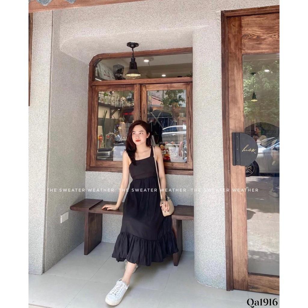 VÁY MAXI 2 DÂY HỞ LƯNG