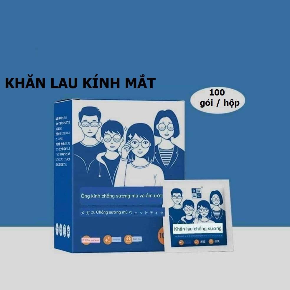 Hộp 100 Miếng Khăn Ướt Lau Kính Công Nghệ Nano, Khăn Lau Kính Chống Hơi Nước, Chống Bám Bụi Bẩn, Vân Tay. Kingler 7227