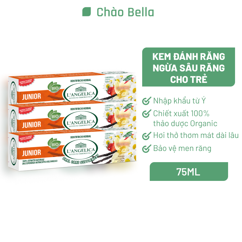 Kem Đánh Răng Thảo Dược Dành Cho Bé Yêu L'angelica Toothpaste Junior 50ml