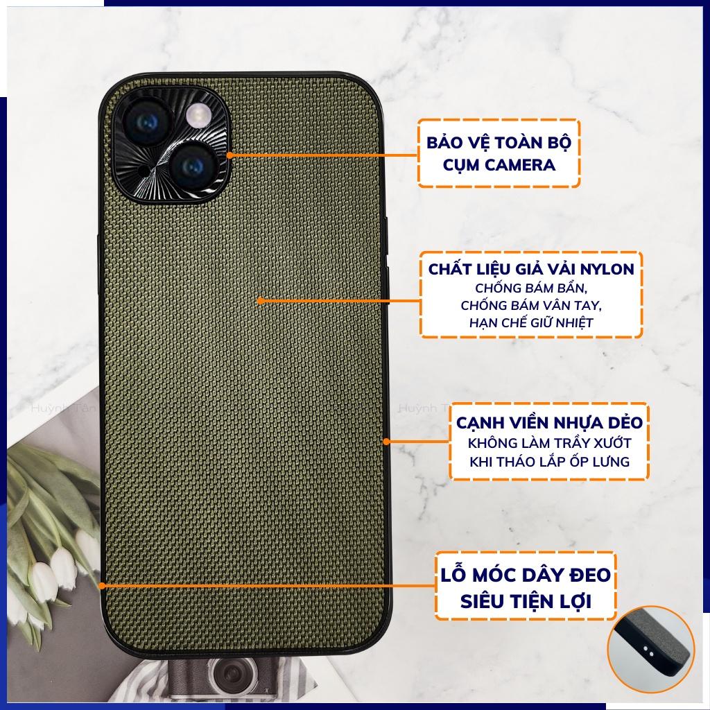 Ốp lưng ip 14 ip 14 plus nhựa dẻo vải nylon nhiều màu chống bám vân tay bảo vệ camera phụ kiện huỳnh tân store