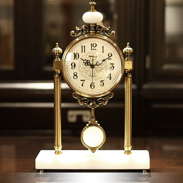 Đồng hồ quả lắc cổ điển để bàn phong cách Châu Âu sang trọng - Đồng hồ để bàn cao cấp decor phòng khách đẹp và quà biếu tặng