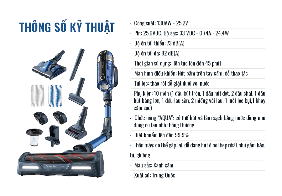 Máy hút bụi cầm tay không dây Tefal TY9890WO - Hàng chính hãng