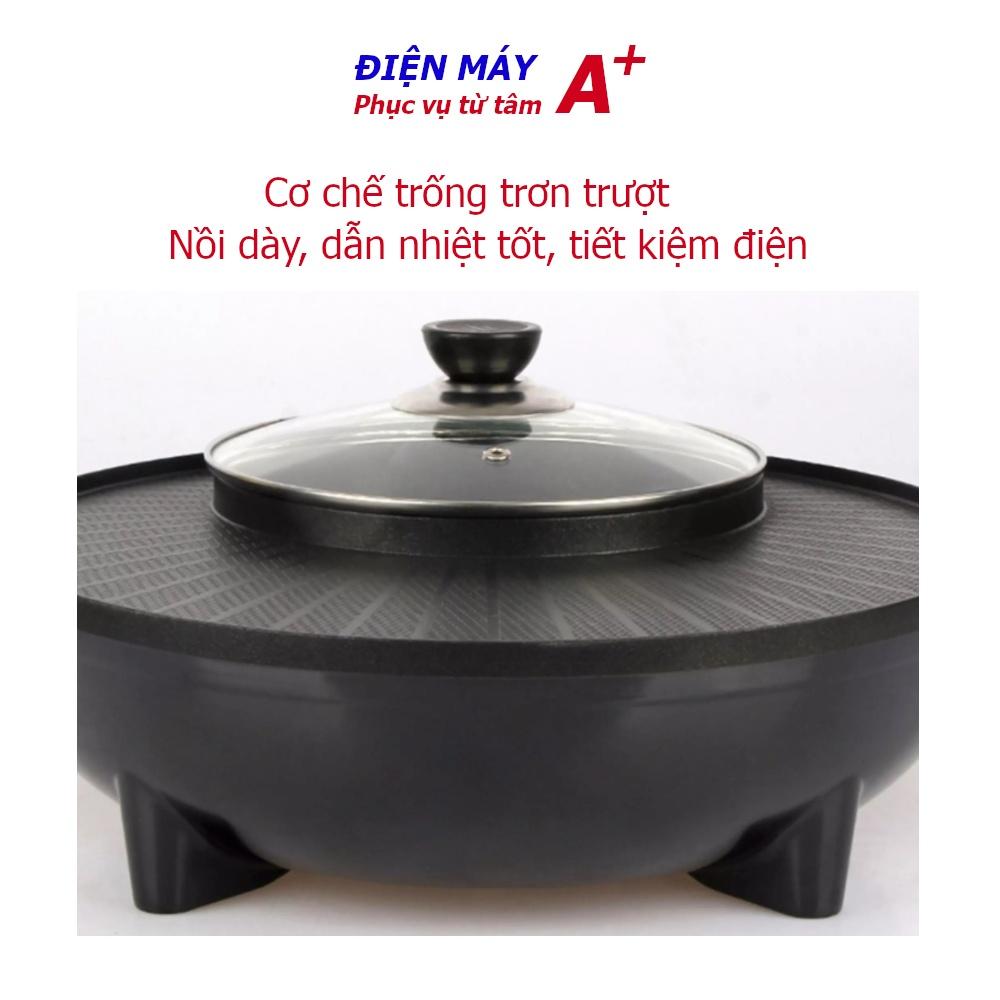 Nồi lẩu nướng Nhật Nguyệt 34 cm, siêu tốc, đa năng, tiết kiệm điện, cho 3-5 người ăn