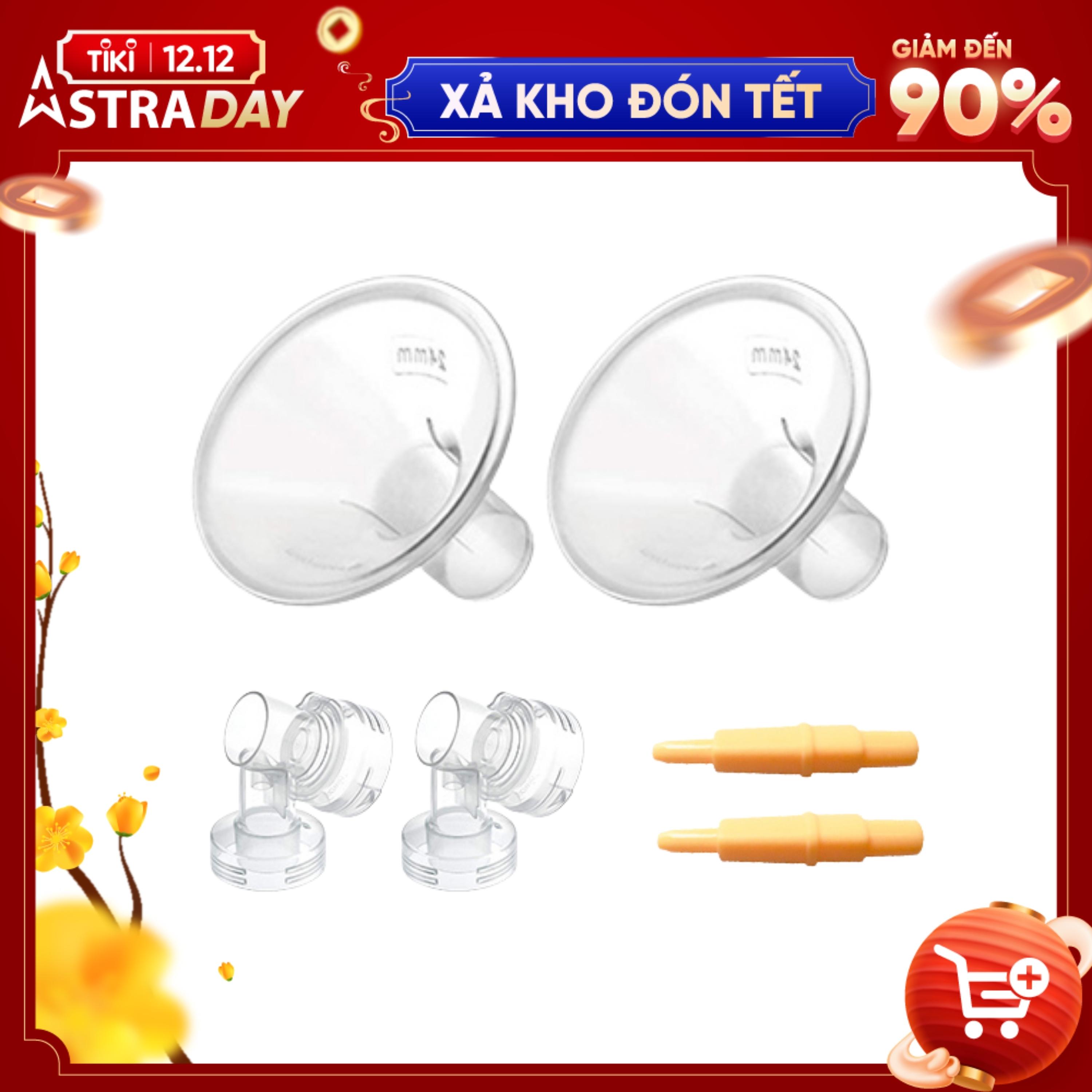 Bộ Phụ Kiện Máy Hút Sữa Unimom Thương Hiệu Maymom, Phễu Hút Sữa Size Từ 10-32mm