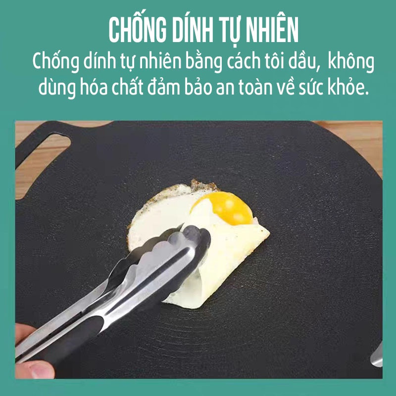 ECORAMIC-Chảo NƯỚNG CHỐNG DÍNH  VÂN ĐÁ HÌNH XOẮN ỐC ,GANG ĐÚC NGUYÊN KHỐI 33cm - Phong cách Hàn Quốc, an toàn