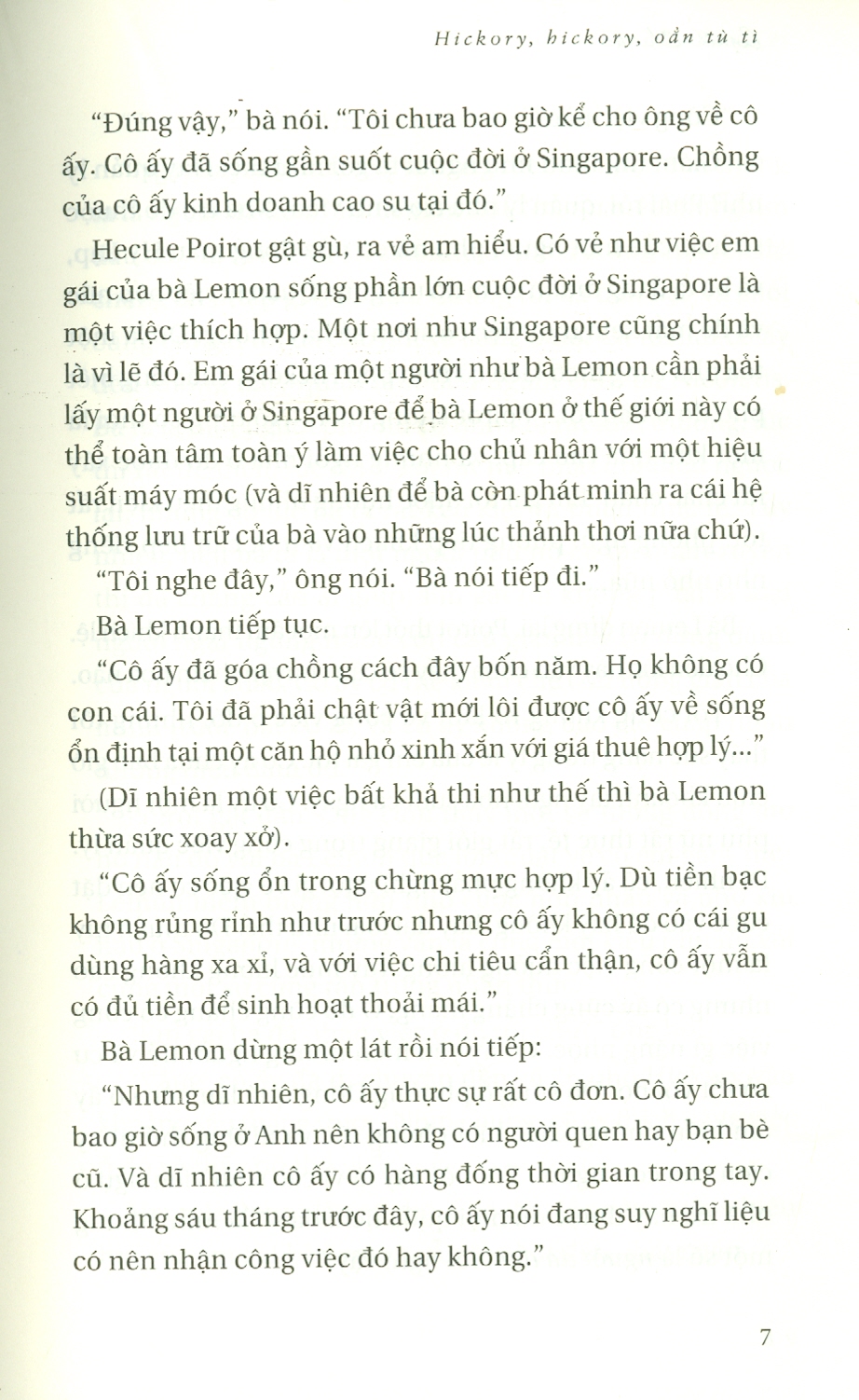 HICKORY, HICKORY, Oẳn Tù Tì (Agatha Christie)