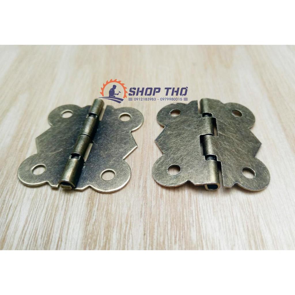 Bản lề giả cổ D018 cỡ 3cm màu đồng độ mở 180