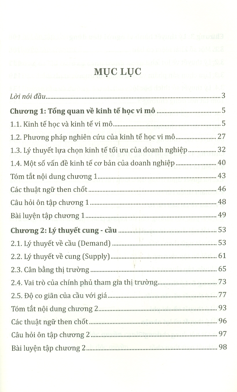 Giáo Trình Kinh Tế Vi Mô - TS. Vũ Trọng Phong &amp; TS. Trần Thị Hòa - (bìa mềm)