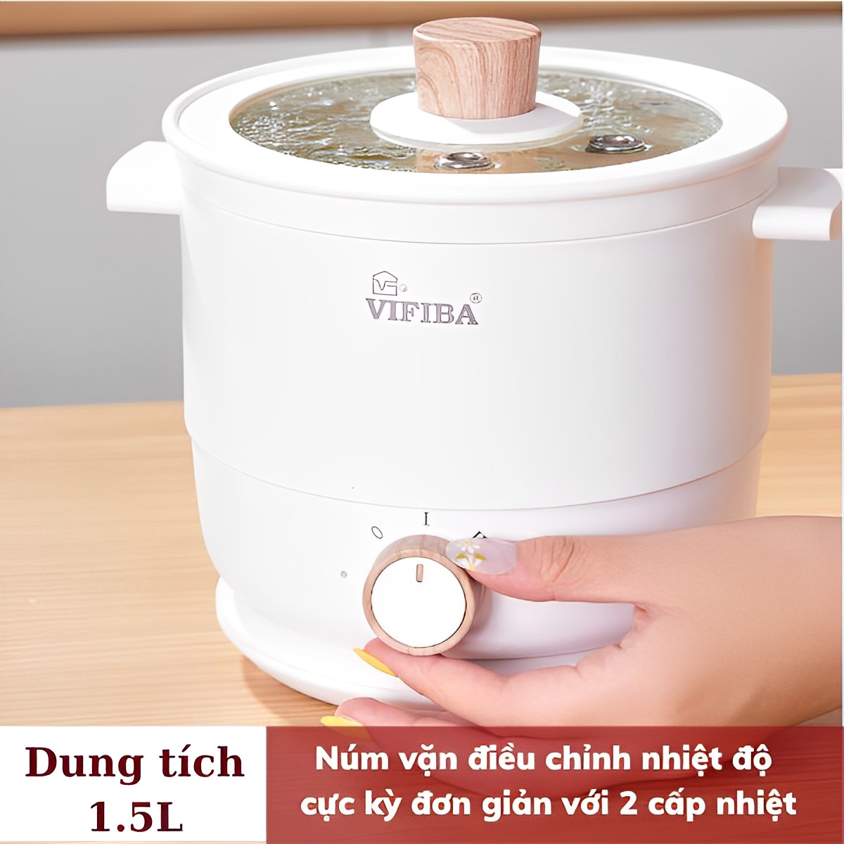 Nồi lẩu điện mini đa năng siêu tốc chống dính cao cấp Homea2z , nồi điện lòng sâu có đế và nồi tách rời