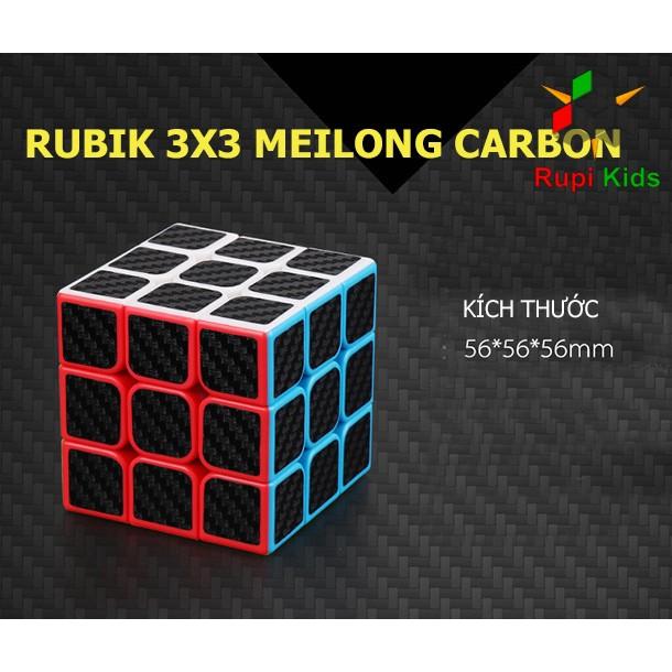 Đồ chơi ảo thuật Rubik 3x3 ️Carbon️ - Meilong Fibre sticker